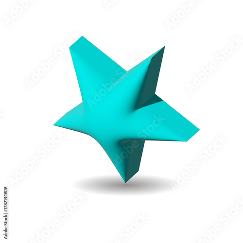 Abstract 3D Star Shape. 3D Star icon