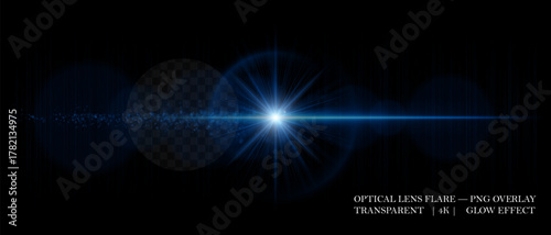Bright optical lens flare with glowing particles, smooth reflections, and soft transparency. Perfect for overlays, highlights, and digital effects.