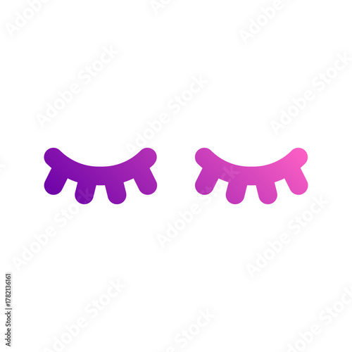 eyelashes glyph gradient icon