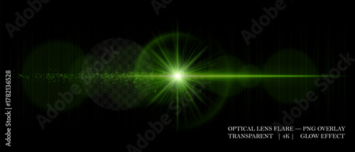 Bright optical lens flare with glowing particles, smooth reflections, and soft transparency. Perfect for overlays, highlights, and digital effects.