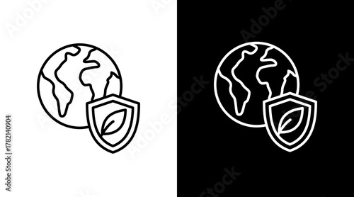 Environmental Protection  White Icon Set Design