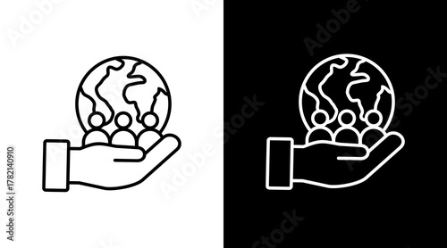 Social Impact  White Icon Set Design