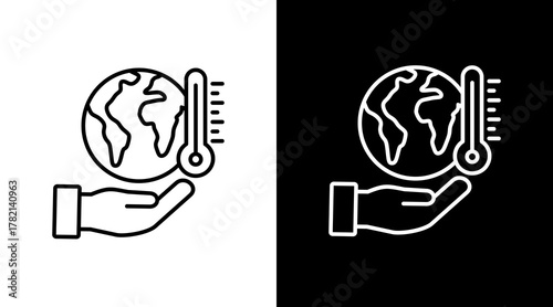 Climate Action  White Icon Set Design