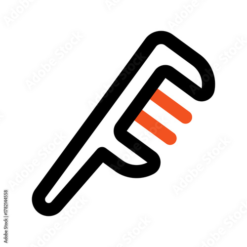 comb outline color icon