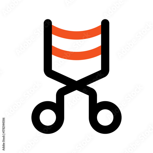 eyelash curler outline color icon