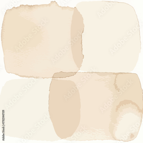 Minimalist Vector Background with Organic Beige Rounded Shapes in Soft Neutral Colors