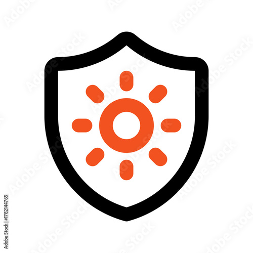 sun protection outline color icon