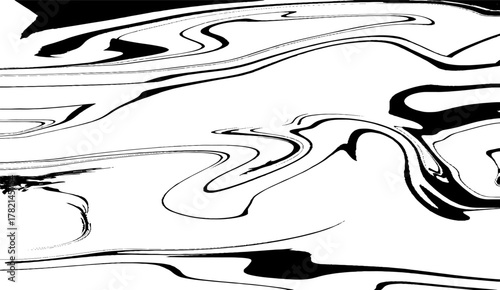 Black Marble ink texture acrylic painted waves texture background. Black and White Abstract Expression Mono Art.