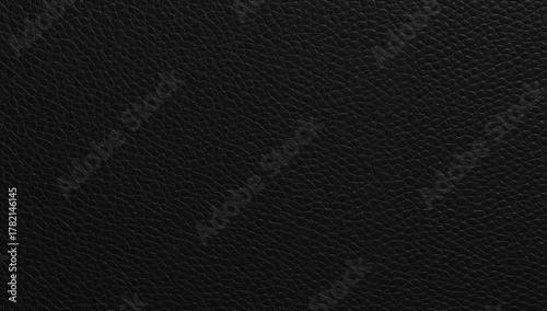 Closeup of seamless black leather texture, surface material for fashion applications, suitable for luxury wallet designs