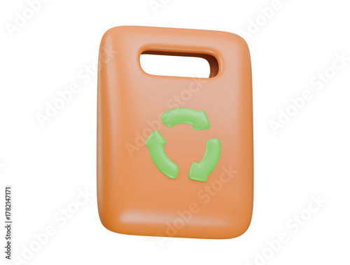 biodegradable plastic icon 3d illustration render