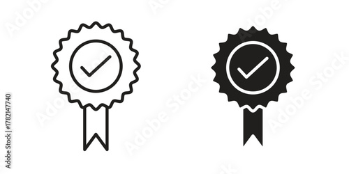 Accreditation icon in filled, thin line, stroke style for website and apps