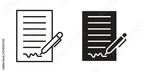 Agreement icon in filled, thin line, stroke style for website and apps