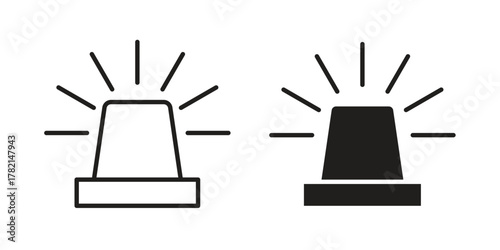 Ambulance siren icon in filled, thin line, stroke style for website and apps