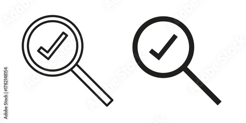 Audit icon in filled, thin line, stroke style for website and apps