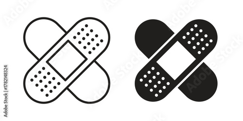 Band aid icon in filled, thin line, stroke style for website and apps