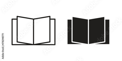 Book icon in filled, thin line, stroke style for website and apps