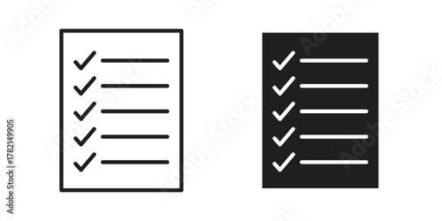 Checklist icon in filled, thin line, stroke style for website and apps