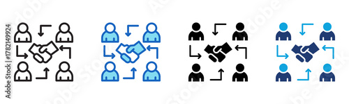 Synergy Icon Multi Style Vector Illustration