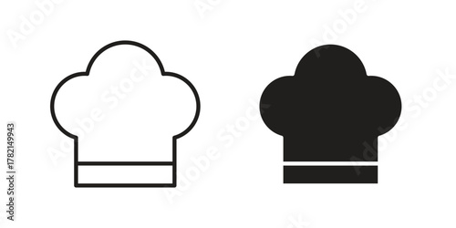 Chef icon in filled, thin line, stroke style for website and apps