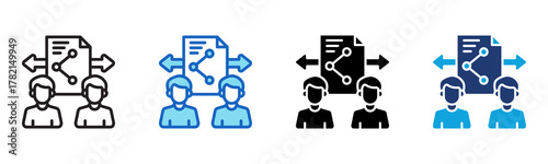 Sharing Document Icon Multi Style Vector Illustration