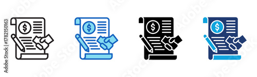 Business Partnership Icon Multi Style Vector Illustration