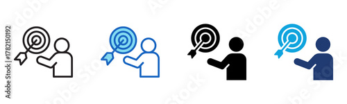 Goal Achievement Icon Multi Style Vector Illustration