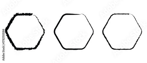 set of polygon grunge textures frame icon, grunge frame icon, collection polygon photo image frame icon.