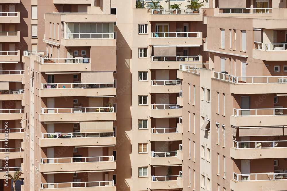 Obraz premium Residential buildings facade balconies. Construction industry. Real estate investment property