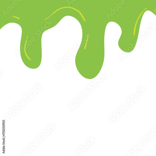 Vibrant Lime Green Slime Dripping Seamless Border