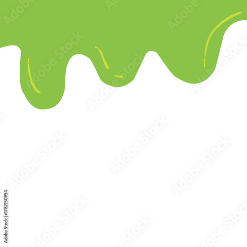 Vibrant Lime Green Slime Dripping Seamless Border