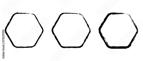 set of polygon grunge textures frame icon, grunge frame icon, collection polygon photo image frame icon.