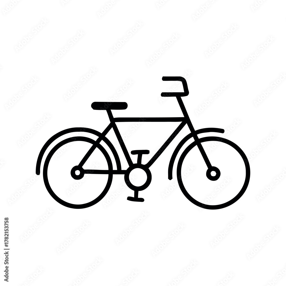 Obraz premium Simple Isolated Black and White Bicycle Illustration Graphic