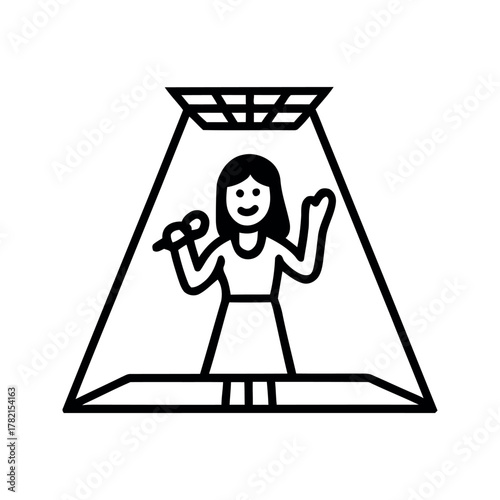 Female Singer Performing on Stage Under Lighting