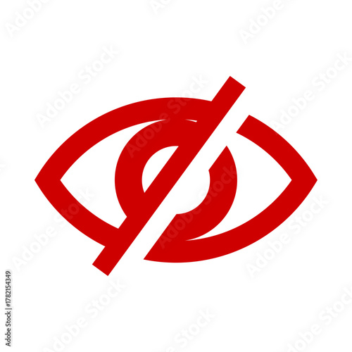 Vector image of game UI icon template asset transparent Eye Off or Hide button