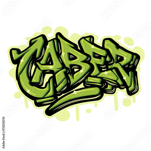 Caber graffiti lettering typography art illustration