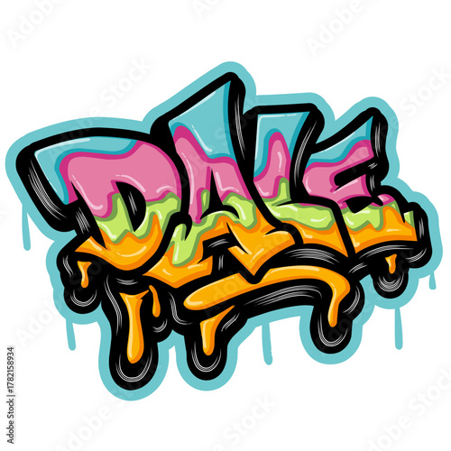 Dale graffiti lettering typography art illustration