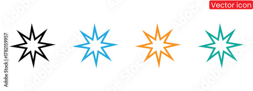 Captivating geometric starbursts in bold colors add dynamic flair to any design project, ideal for creating impactful visuals and modern accents.