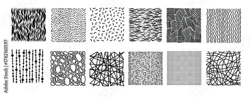 collection of textures backgrounds in a hand drawn style