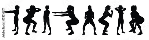 fitness silhouettes vector .