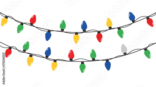Vibrant Christmas lights string for festive holiday decoration