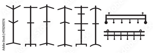 hangers and coat stand vectors 