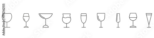 Wineglass icon vector set. alcohol drink illustration sign collection. goblet symbol. Bar logo.