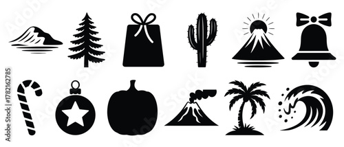 nature and holiday collection in minimal black and white