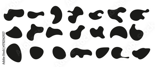 organic black blob with irregular shape abstract blotches