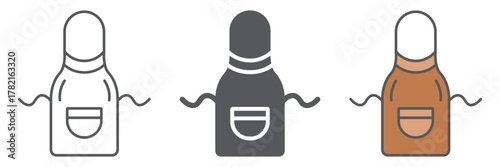 Kitchen apron icon, wear and kitchen, chef garment sign, vector graphics, a linear pattern on a white background.