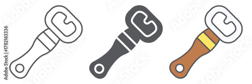 Beer opener icon, drink and kitchenware, bottle opener sign, vector graphics, a linear pattern on a white background.