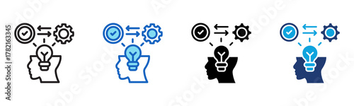 Competency Icon Multi Style Vector Illustration