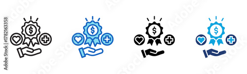 Benefits Icon Multi Style Vector Illustration