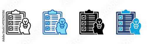 Competency Assessment Icon Multi Style Vector Illustration