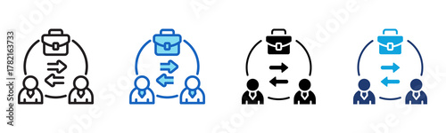 Employee Turnover Icon Multi Style Vector Illustration
